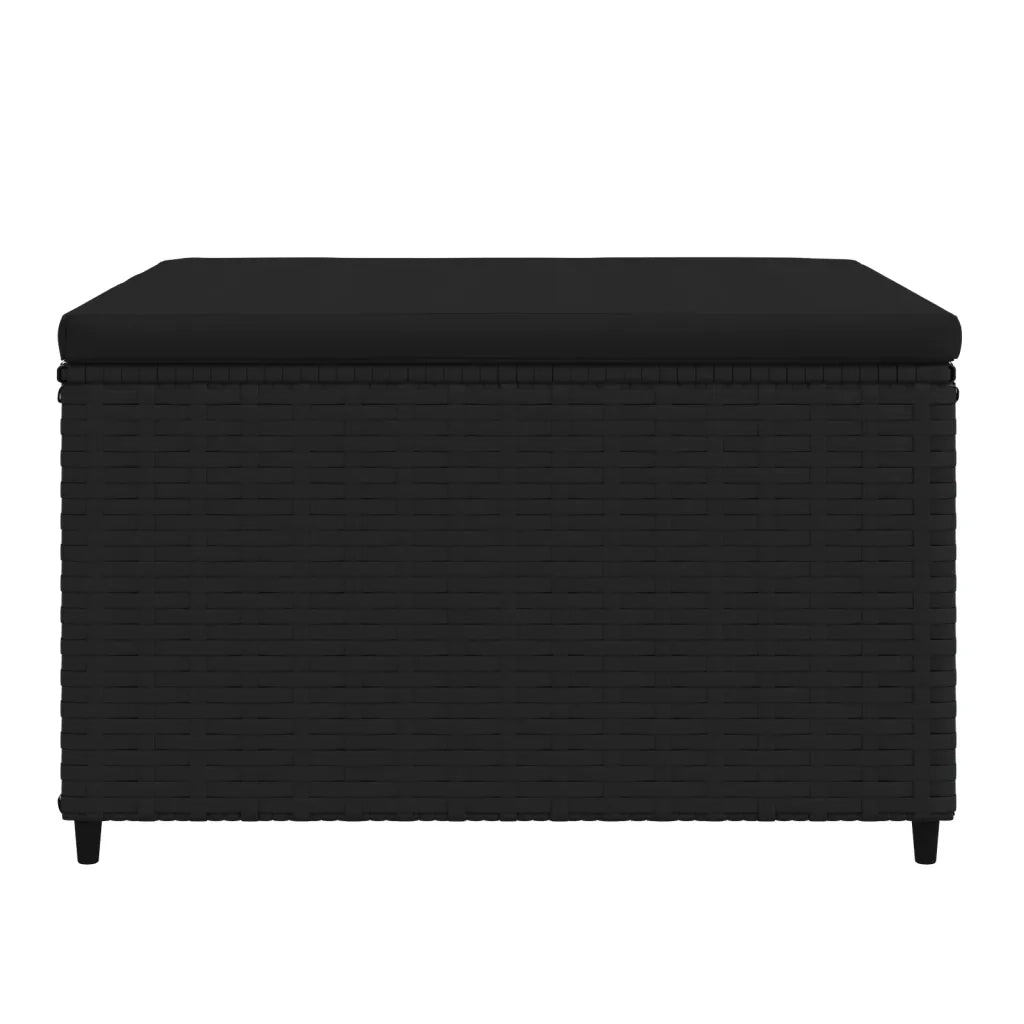 Poggiapiedi da Giardino con Cuscini in Polyrattan Nero CFW9940111