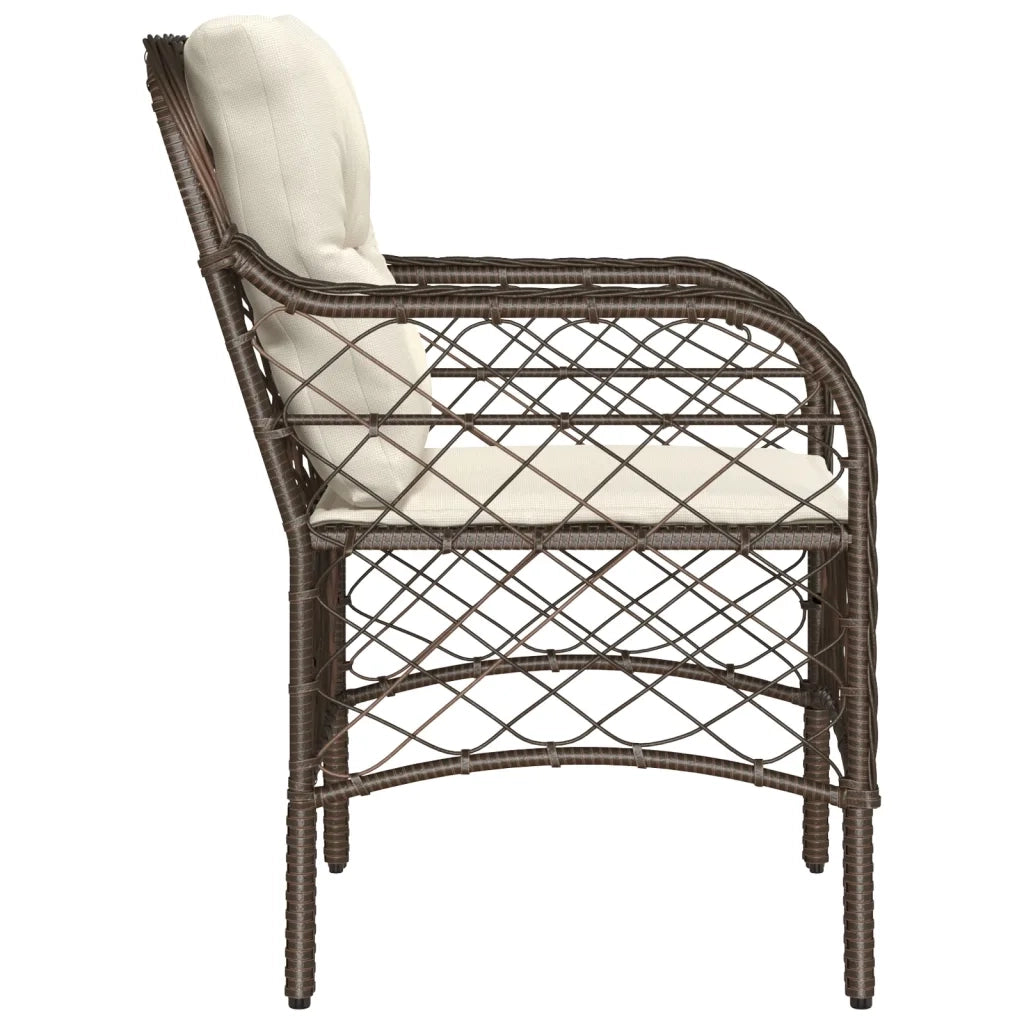 Sedie da Giardino con Cuscini 2 pz Marroni in Polyrattan 365154
