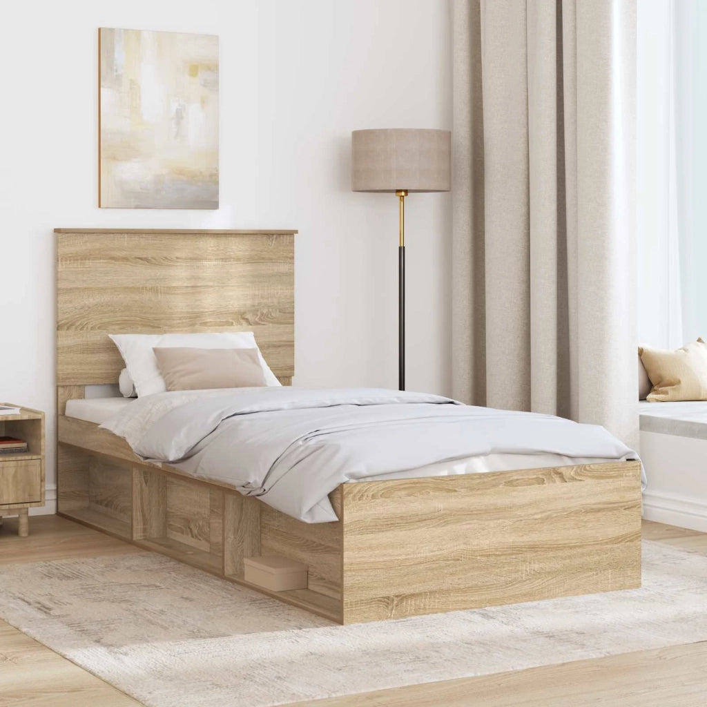 Struttura del letto Rovere Sonoma 90 x 200 cm Pino massello 3409410