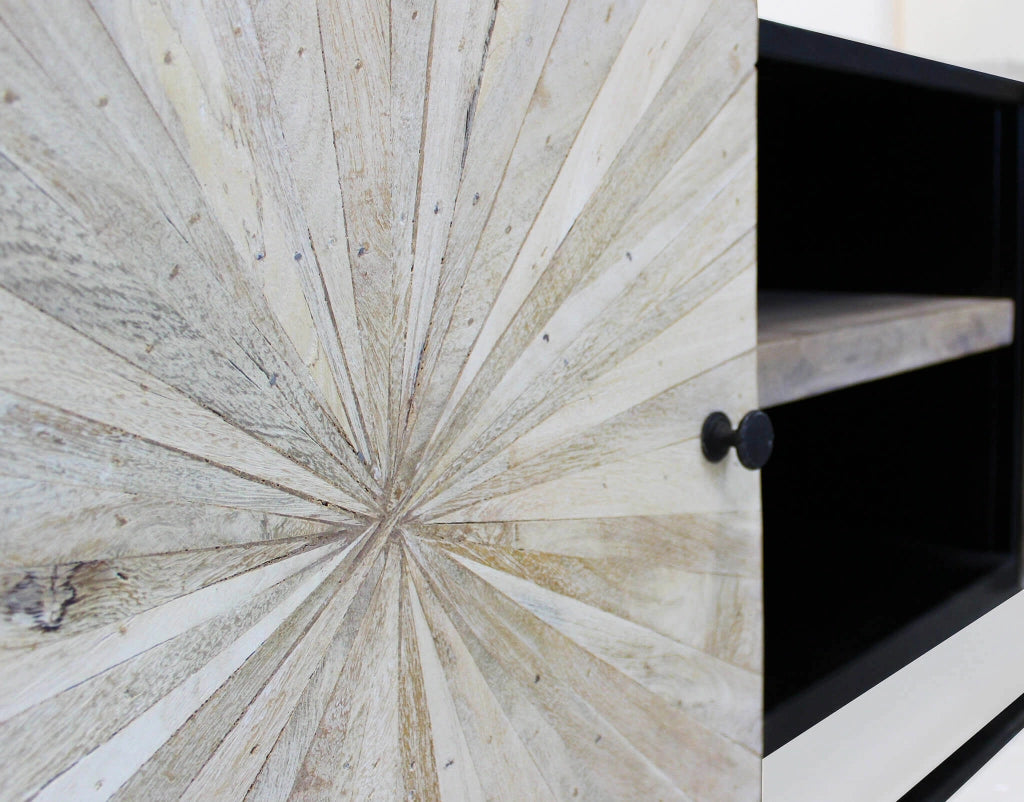 PORTA TV STANFORD IN LEGNO CON DECORO 140 X 46 X H 56 CM