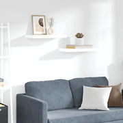 Scaffali a Parete 2 pz Bianco Lucido 50x23x3,8 cm in MDF cod mxl 54218