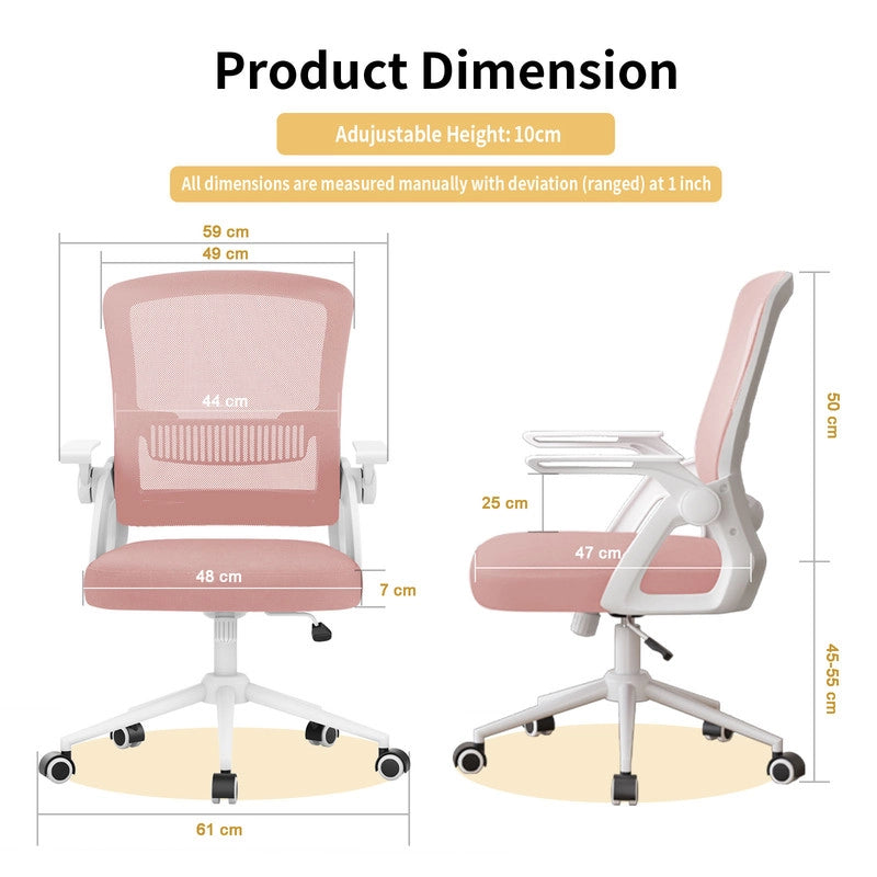 Sedia da ufficio ergonomica, , sedia da computer in rete traspirante con braccioli sollevabili e altezza regolabile