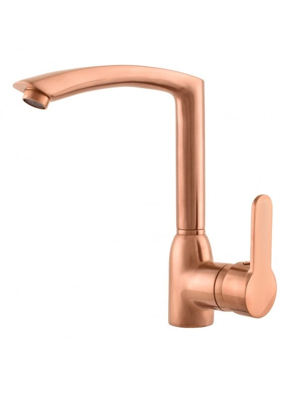 Miscelatore lavello girevole ZAMBEZE in ottone oro rosa spazzolato