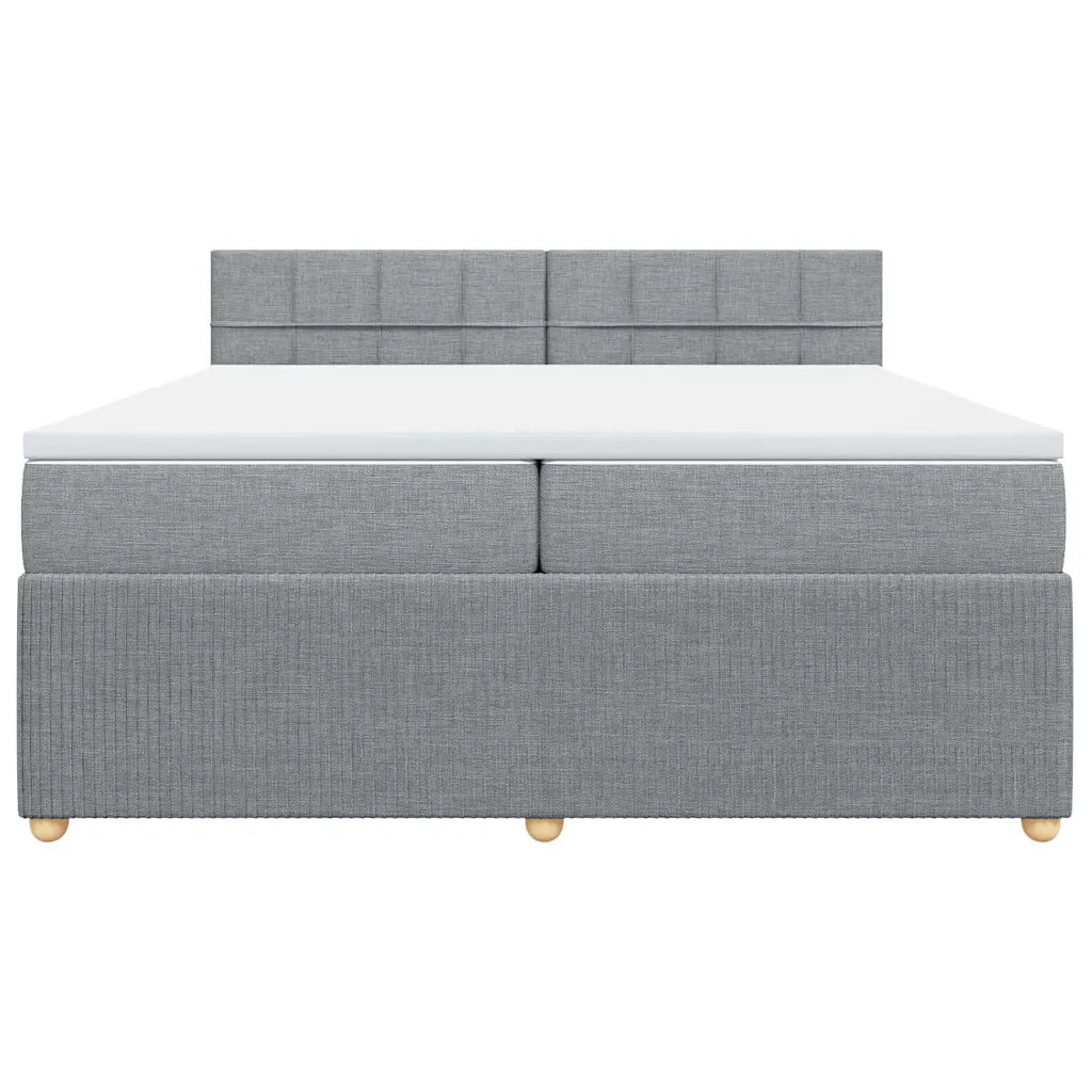 Giroletto a Molle con Materasso Grigio Chiaro 200x200cm Tessuto
