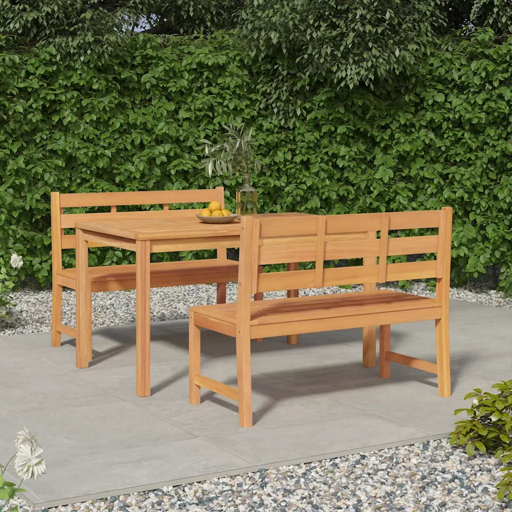 Set da Pranzo per Giardino 3 pz in Legno Massello di Teak cod mxl 37498