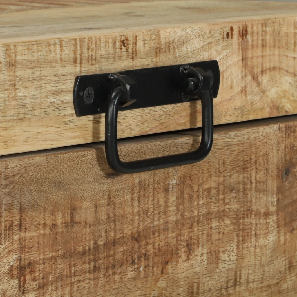 Baule di stoccaggio 60x30x30cm in legno massello di mango e metallo