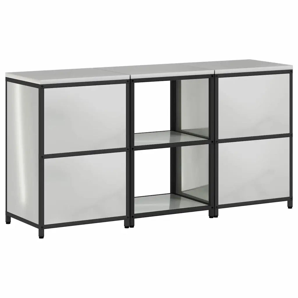 vidaXL Set di Stoccaggio per Cucina 3 pcs Argento 180 x 50 x 92 cm