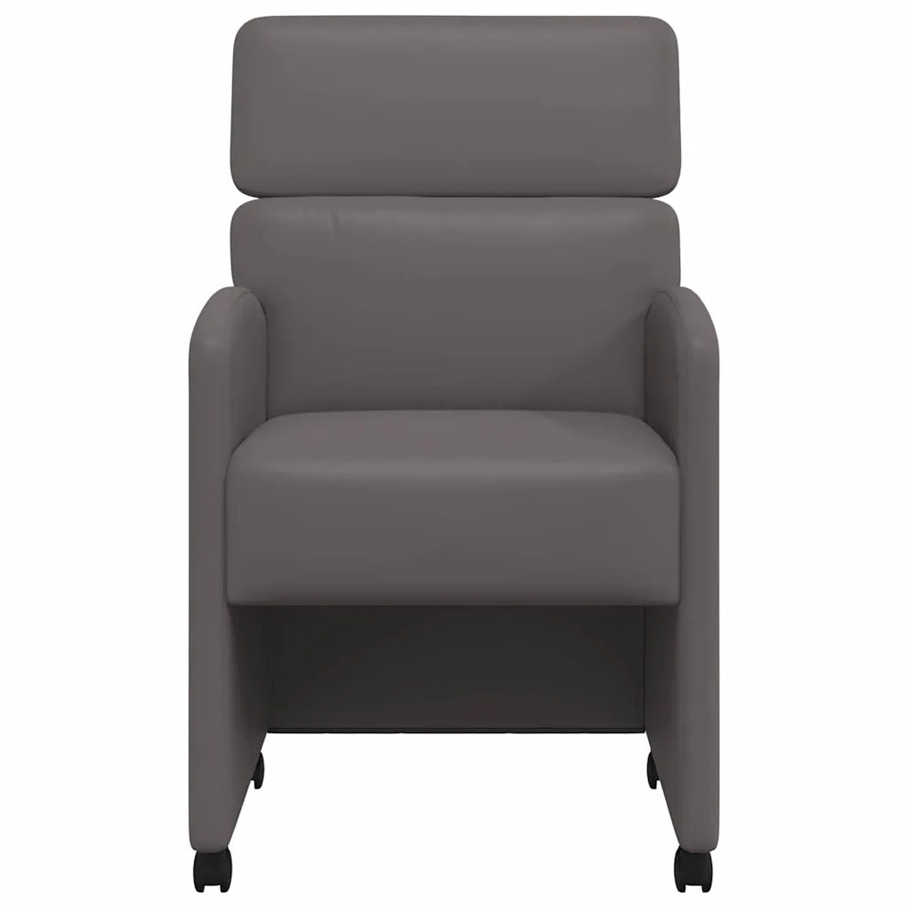 Sedie da Pranzo con Ruote 2 pcs Grigio 58 x 65 x 98 cm 42017886