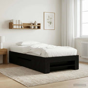 Telaio del letto con storage Rovere Nero 80 x 200 cm 3429691