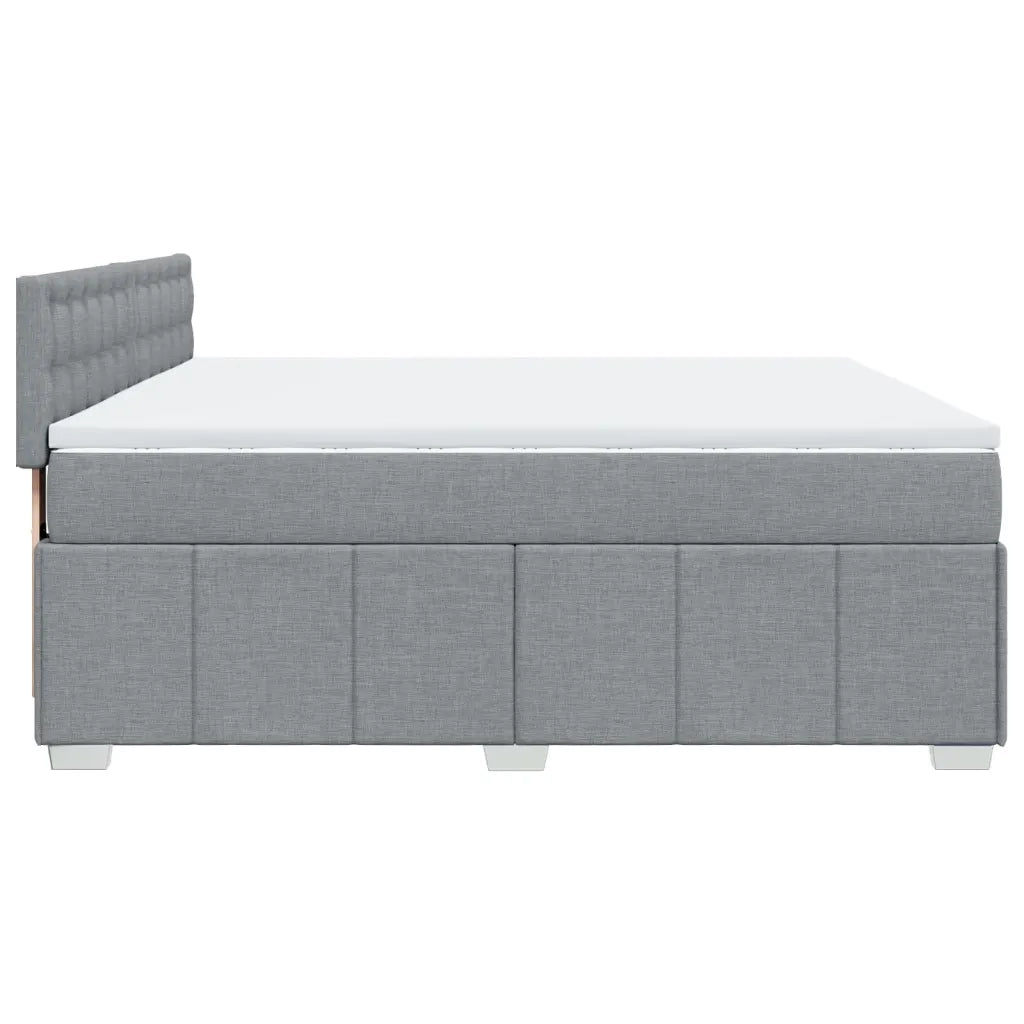 Giroletto a Molle con Materasso Grigio Chiaro180x200 cm Tessuto