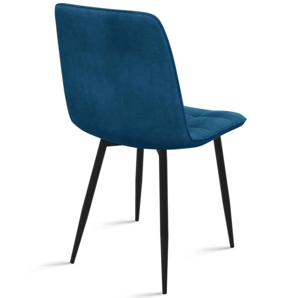 IDMarket - Set di 8 sedie MILA in velluto misto blu x2, grigio scuro x2, grigio chiaro x2, giallo x2