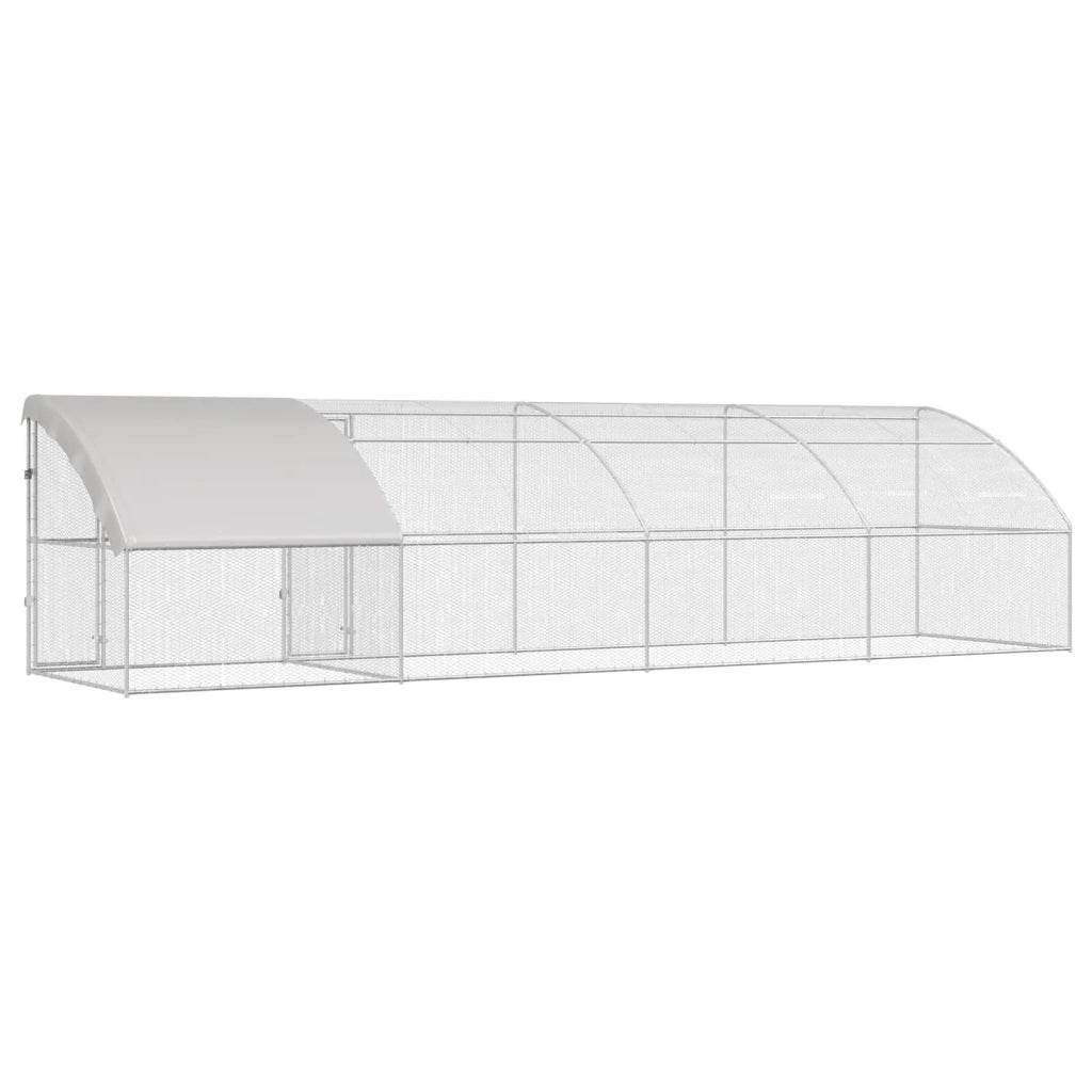 Gabbia per polli 4 pz Argento 800 x 200 x 200 cm Acciaio e PE 3381111