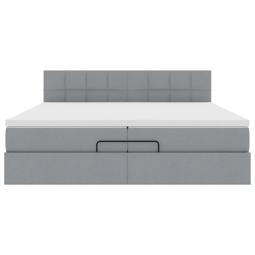 Struttura Letto Pouf con Materassi 200x200 cm in Tessuto 3312333