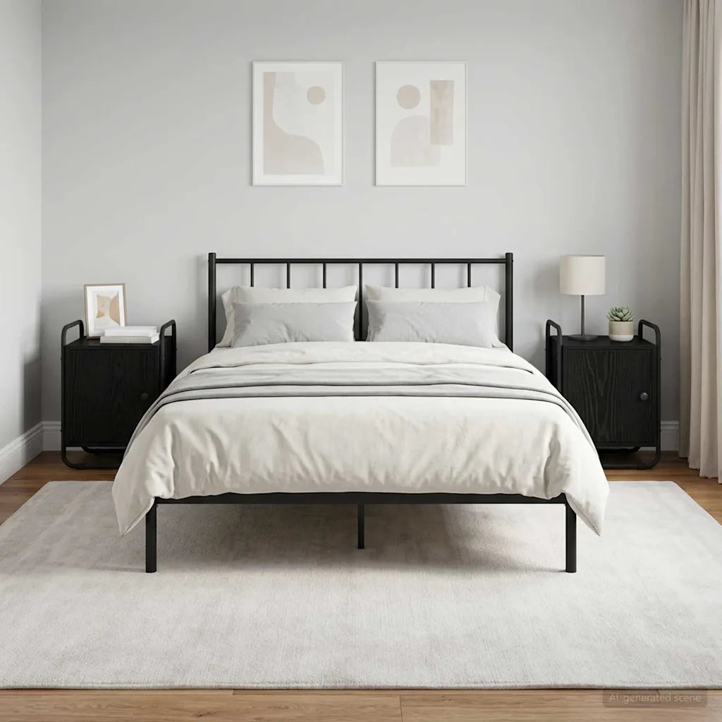 Armadio da Notte 2 pz Rovere Nero Legno ingegnerizzato 8007600