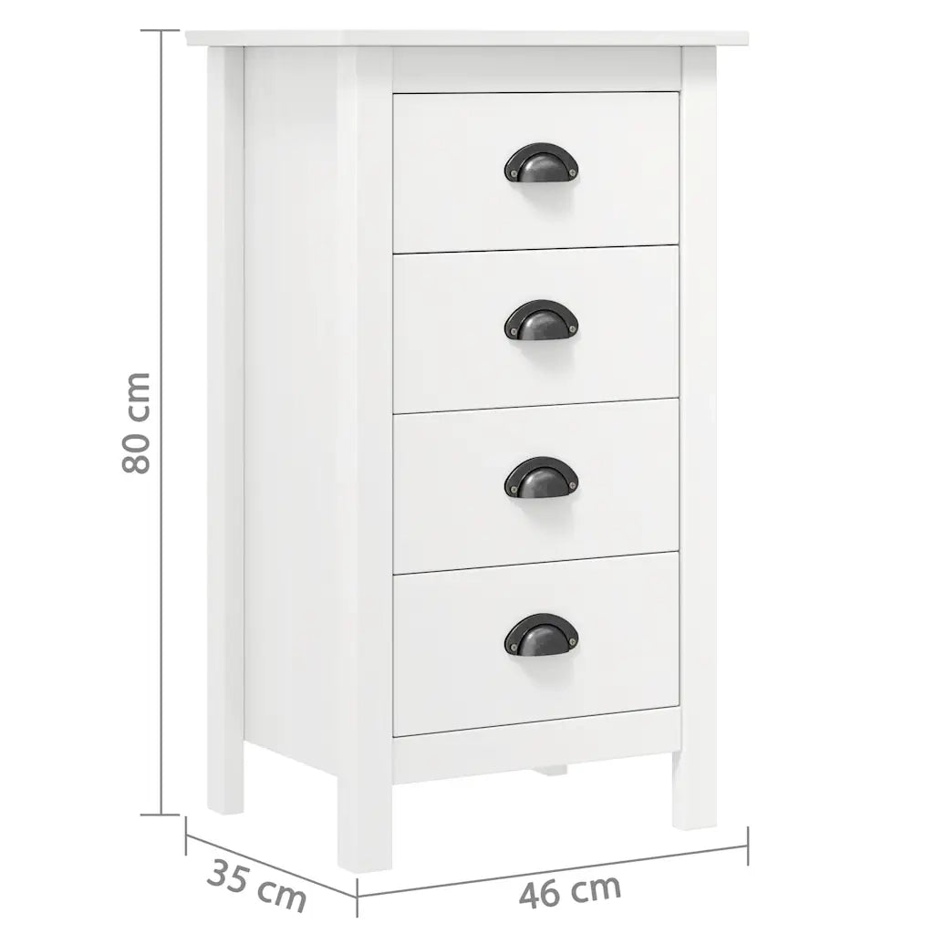 Credenza-Buffet-Armadio da cucina Hill Bianca 46x35x80 cm in Legno Massello di Pino 800307