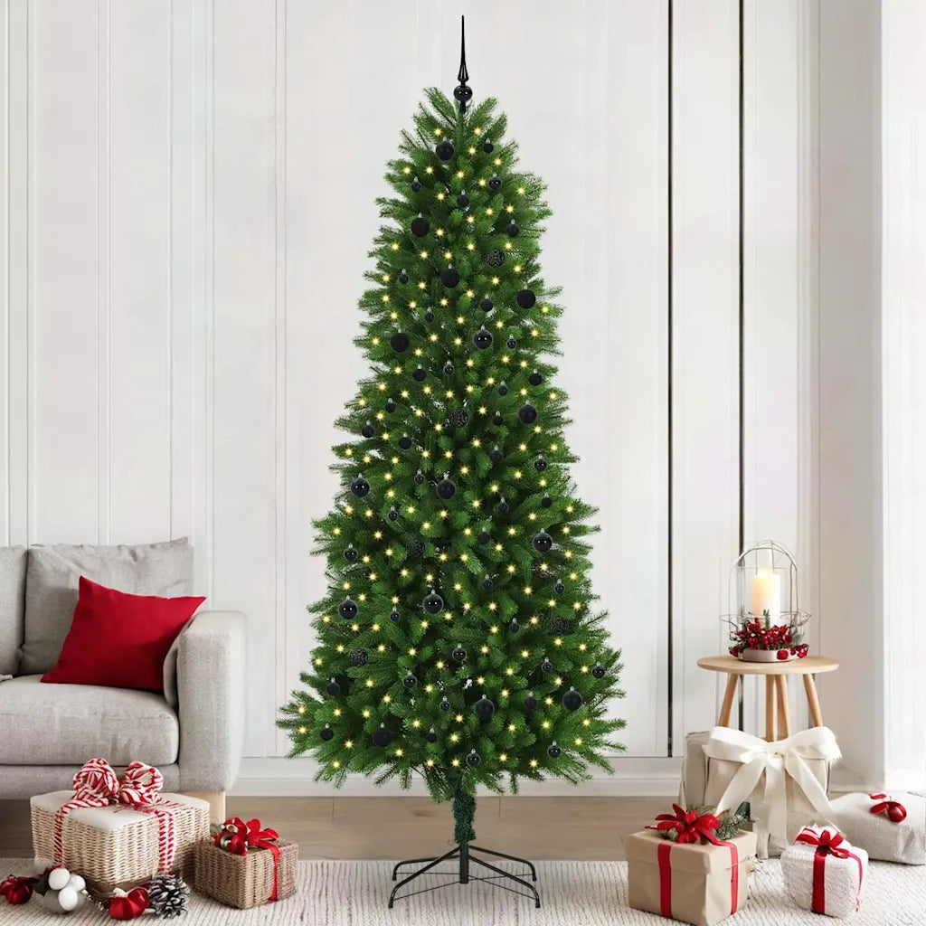 Albero di Natale | Decorazioni natalizie con 300 LED con supporto Verde 240 cm PE