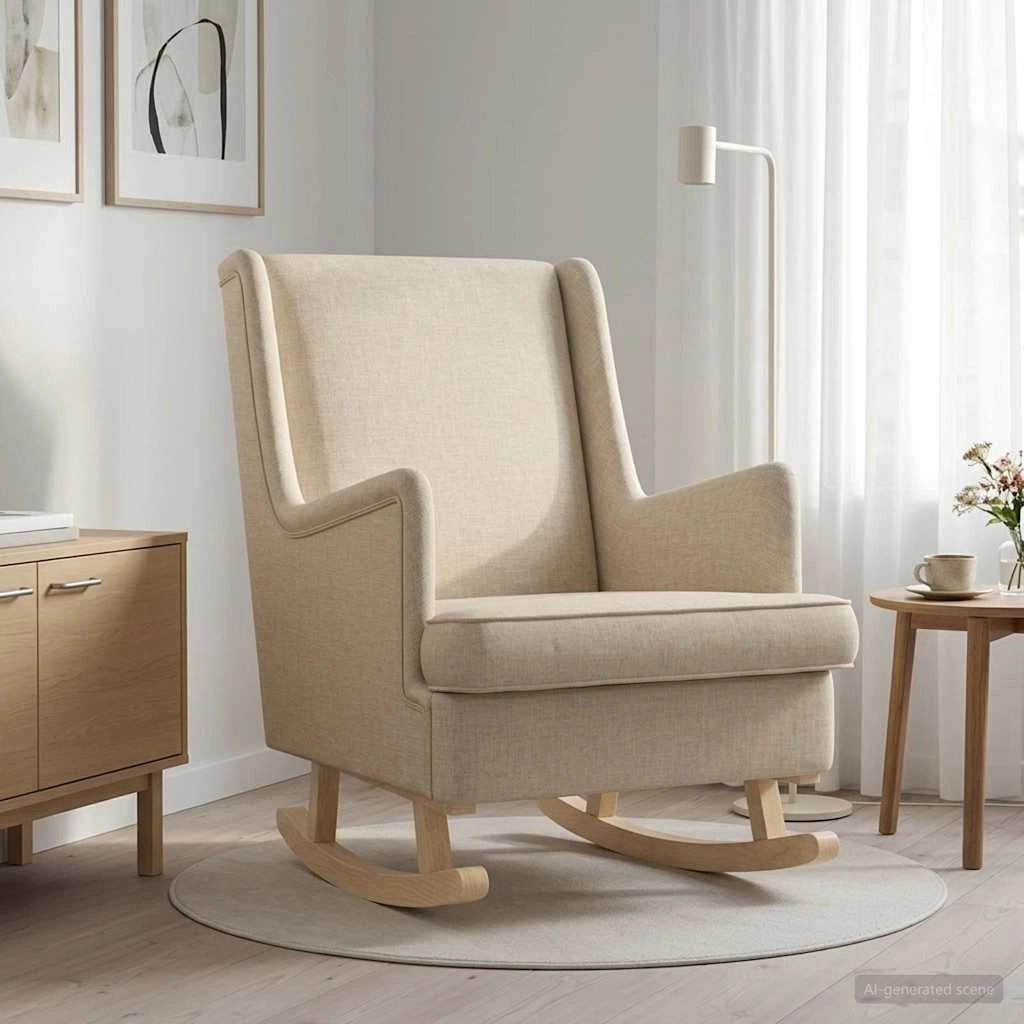 Sedia a dondolo Crema 62 x 80 x 85 cm Tessuto 42029968