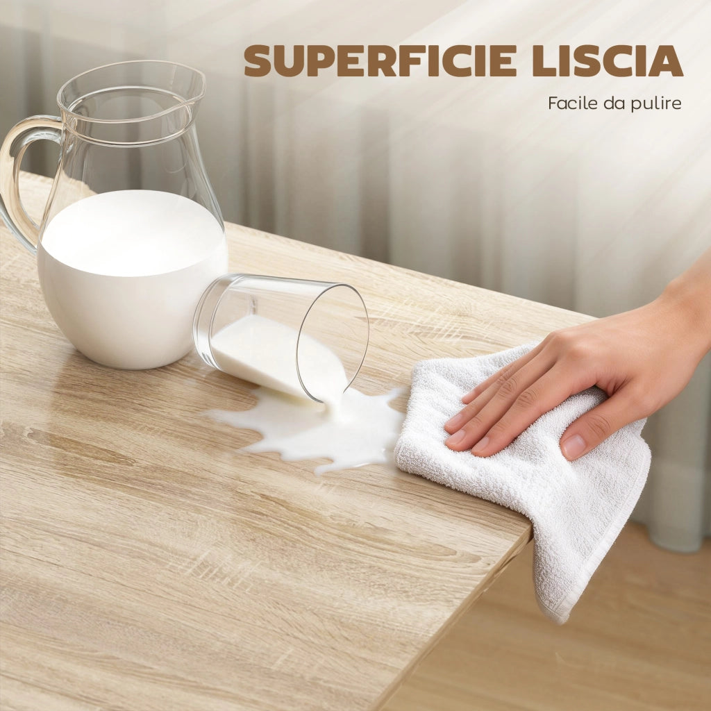 Tavolo Pieghevole Allungabile per 6 Persone ¨C zephmum ¨C Rovere, 120x80x73 cm