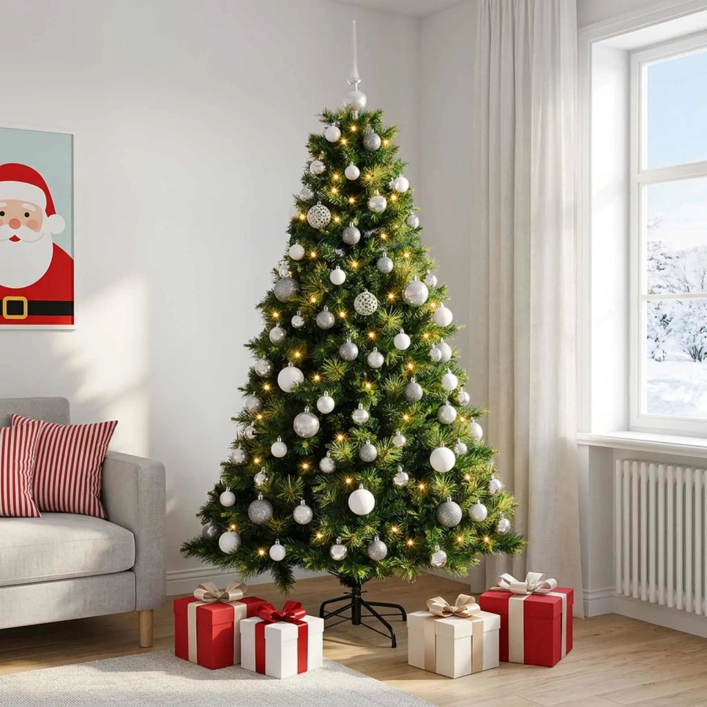 Albero di Natale artificiale con palline 180 cm 300 LED 3467198