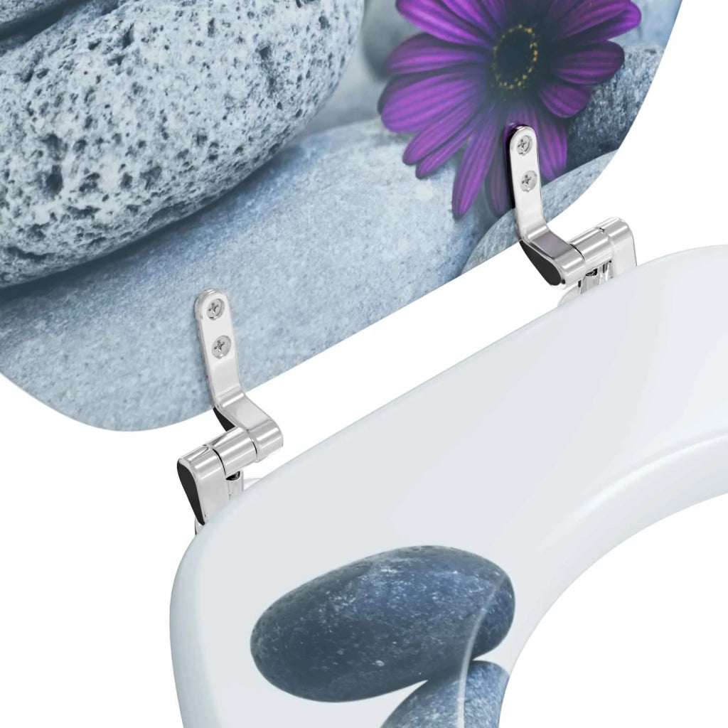 Sedile per toilette con chiusura morbida Grigio 44 x 38 cm