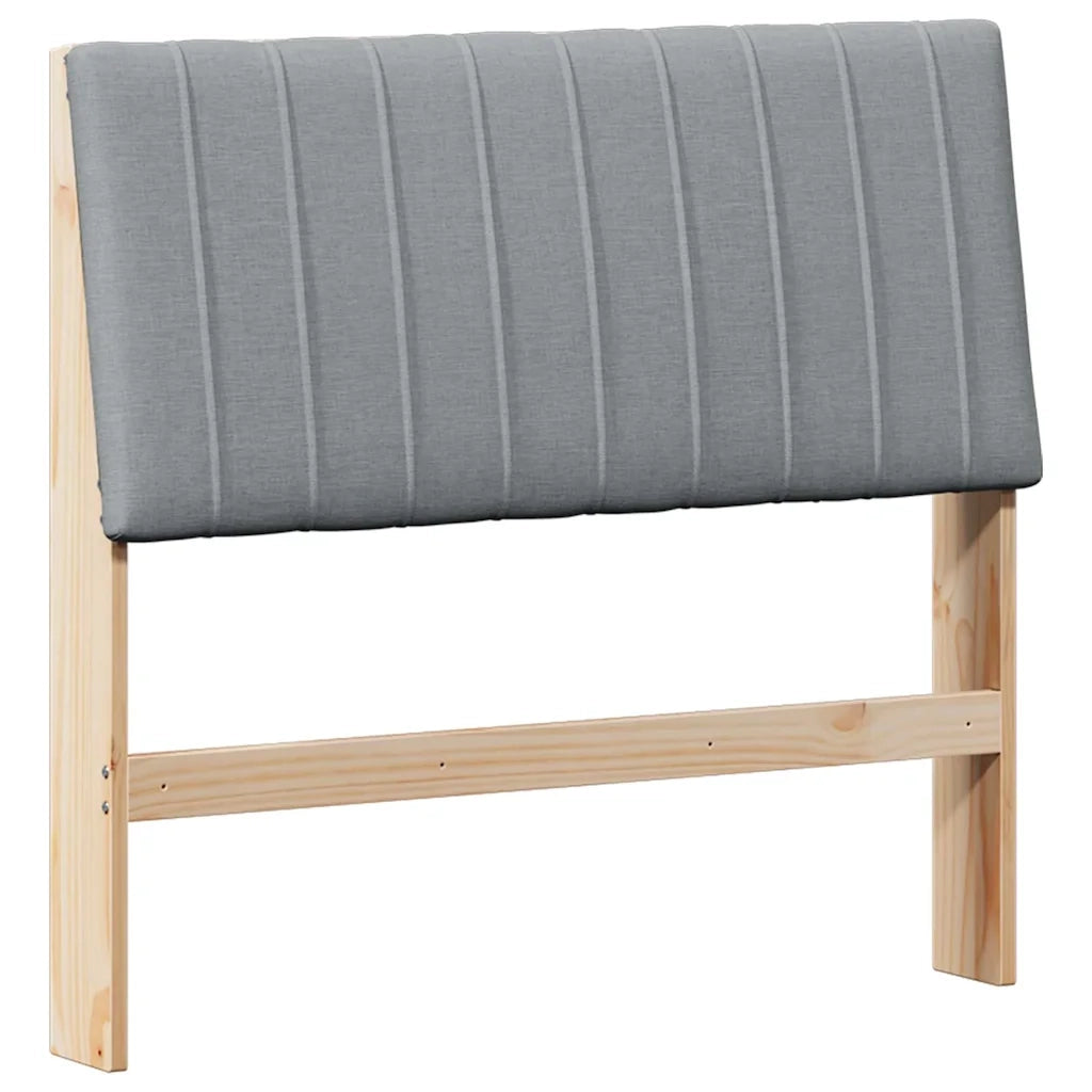 Testiera imbottita Grigio chiaro 100 cm Pino massello 879409