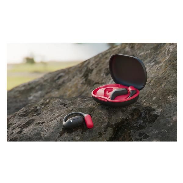 Philips 6000 series taa6709bk/00 cuffia e auricolare true wireless stereo (tws) a clip sport bluetooth nero, rosso