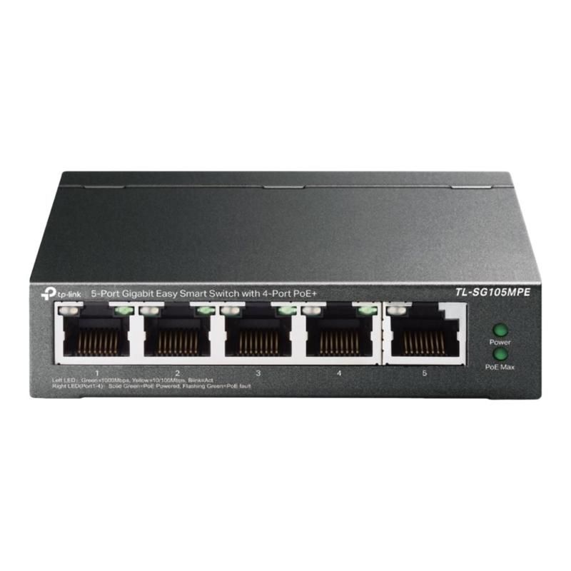 Tp-link tl-sg105mpe switch di rete l2 gigabit ethernet (10/100/1000) supporto power over ethernet (poe) nero - 155830