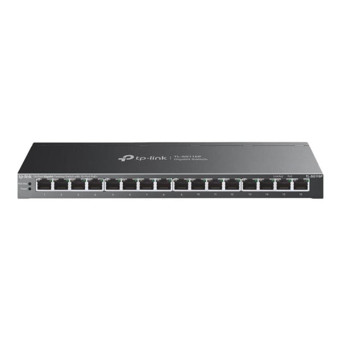 Tp-link tl-sg116p switch di rete non gestito gigabit ethernet (10/100/1000) supporto power over ethernet (poe) nero - 155831