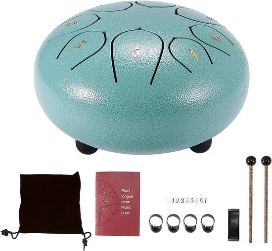 Tamburo a Lingua in Acciaio - Tamburo a Lingua in Acciaio - Tamburo a Lingua - Tamburo a Lingua in Acciaio - Strumento a Sfregamento - Tamburo Handpan - Tamburo a Mano Handpan