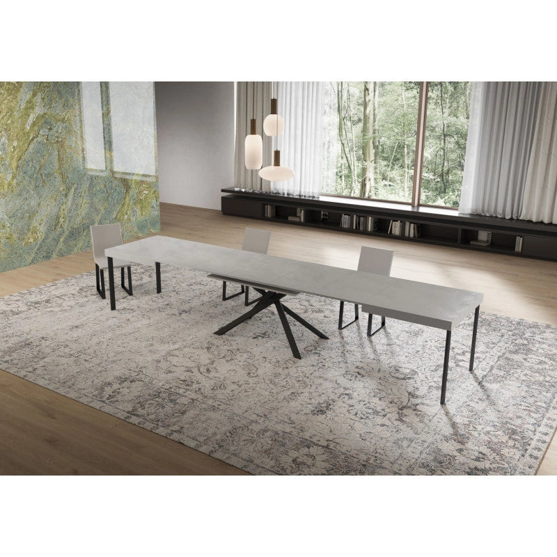Tavolo allungabile 160/420x90 cm Niket telaio Antracite - Cashmere