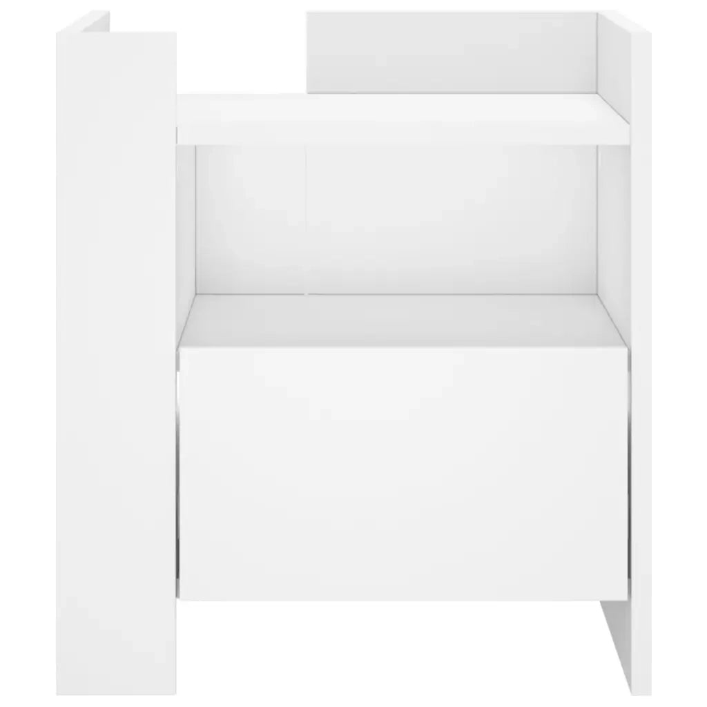 Comodino Bianco 45x50x50 cm in Truciolato