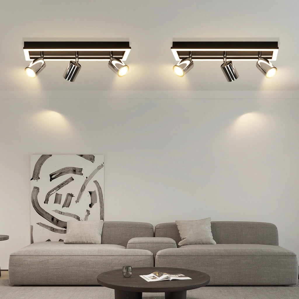 ZMH Faretto da soffitto LED 3 luci GU10 orientabili 15W 42cm