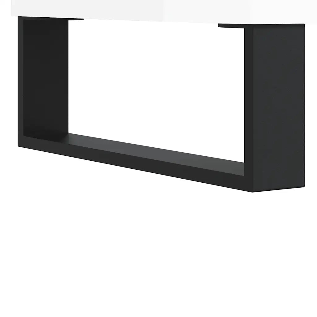 Mobile Porta Dischi Bianco Lucido 85x38x48 cm Legno Multistrato 831710