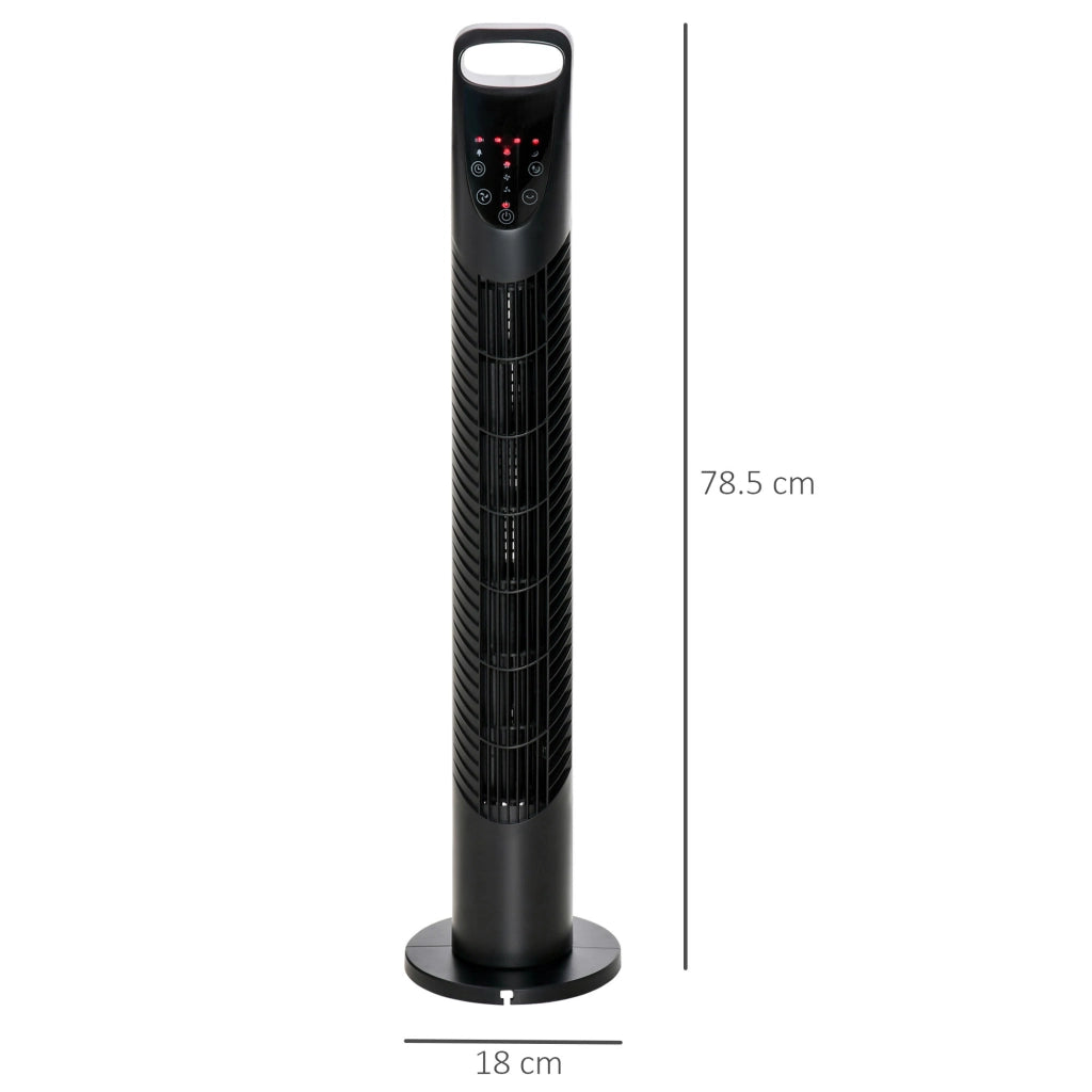 Ventilatore a Colonna Oscillante con Telecomando ¨C zephmum ¨C Nero 40W 18x78.5 cm
