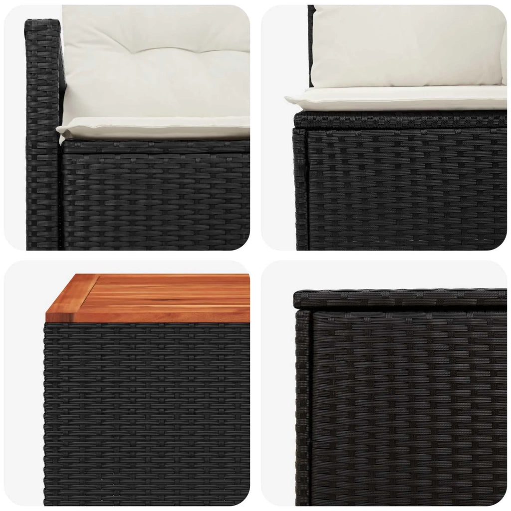 Set di divani 8 pz Nero e Bianco Crema 3448159