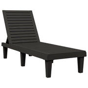 Lettino prendisole sedia a sdraio lettino prendisole letto da giardino mobili da esterno per patio 155 x 58 x 83 cm polipropilene nero 02_0012783