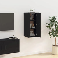 Mobile Porta TV a Parete Nero 40x34,5x80 cm 816673