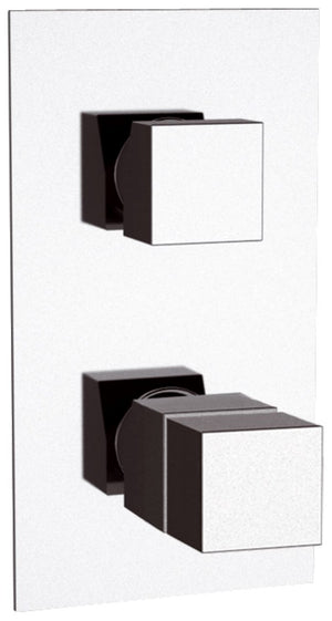 Rubinetto termostatico doccia, due posizioni su piastra unica - serie qubika thermo