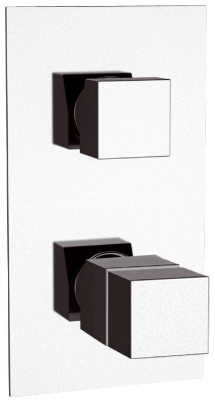 Rubinetto termostatico doccia, due posizioni su piastra unica - serie qubika thermo