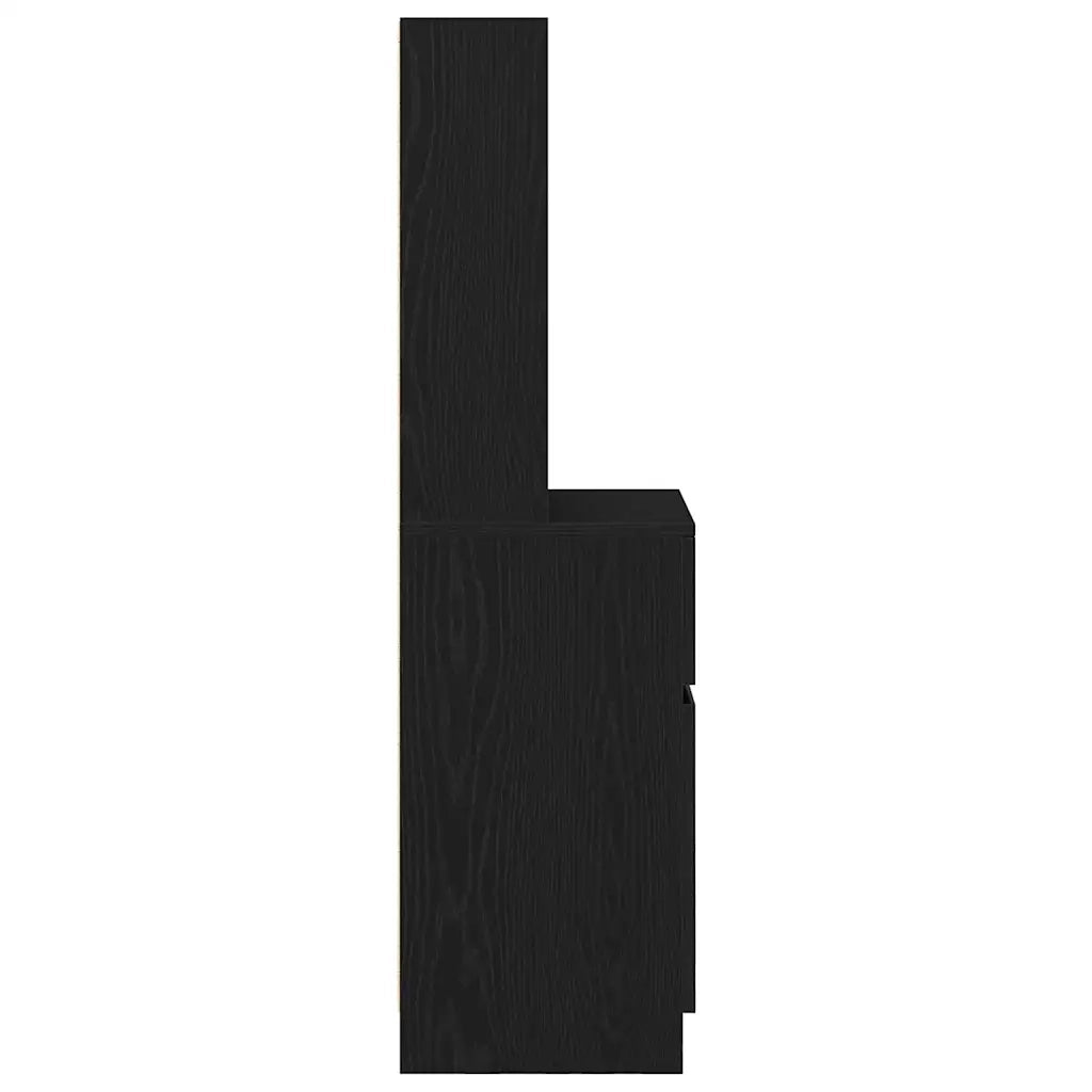 Comodino Nero 39x35x125 cm in Legno Multistrato