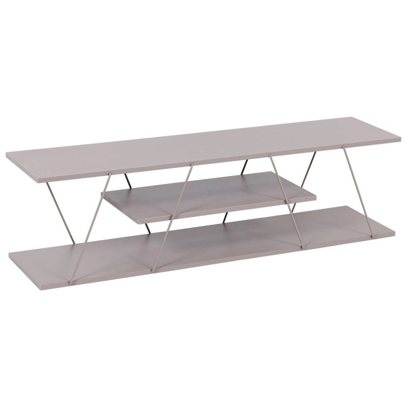 Porta Tv Linear In Metallo+legno Truciolato Tortora Dimensione 120x30x33cm