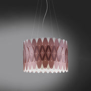 Lampadario Moderno Amanda Polilux ® Pink Metal E Metallo Cromo 5 Luci E27