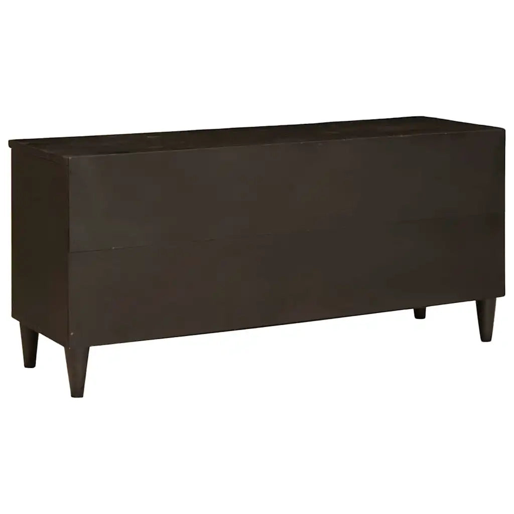 vidaXL Mobile TV Nero e Oro 100 x 33 x 46 cm legno massello di mango