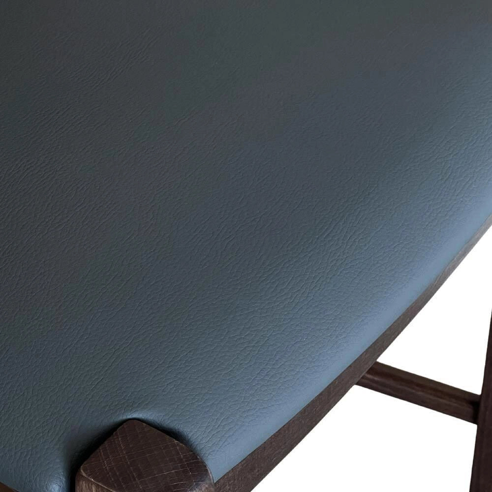 Sgabello venezia in legno noce scuro h 73 con seduta similpelle grigio antracite
