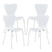 Set di 4 sedie da pranzo 80 x 48 x 45,5 cm design moderno robuste bianche 03_0009809