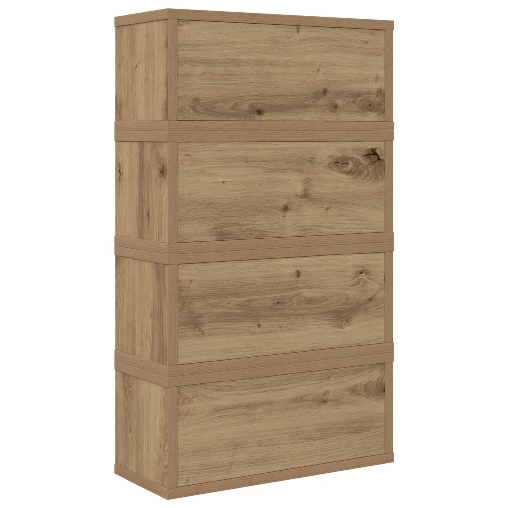 Rack per Stoccaggio CD 4 pz Rovere Artigianale 40 x 17 x 17 cm 8012729