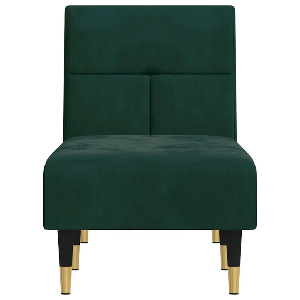 Chaise Longue in Velluto Verde Scuro 352810