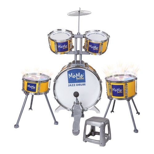 Batteria giocattolo meme music 41160 willy drum set 6 elementi con bac