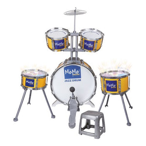 Batteria giocattolo meme music 41160 willy drum set 6 elementi con bac