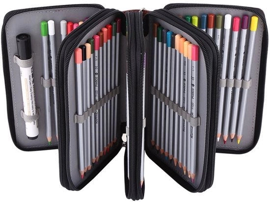 Organizzatore di Pennelli di Alta Capacità - Penna con Tessuto Multistrato - Custodia in Pelle PU - Leggera - Portatile - Duratura e Resistenza ai Contaminanti